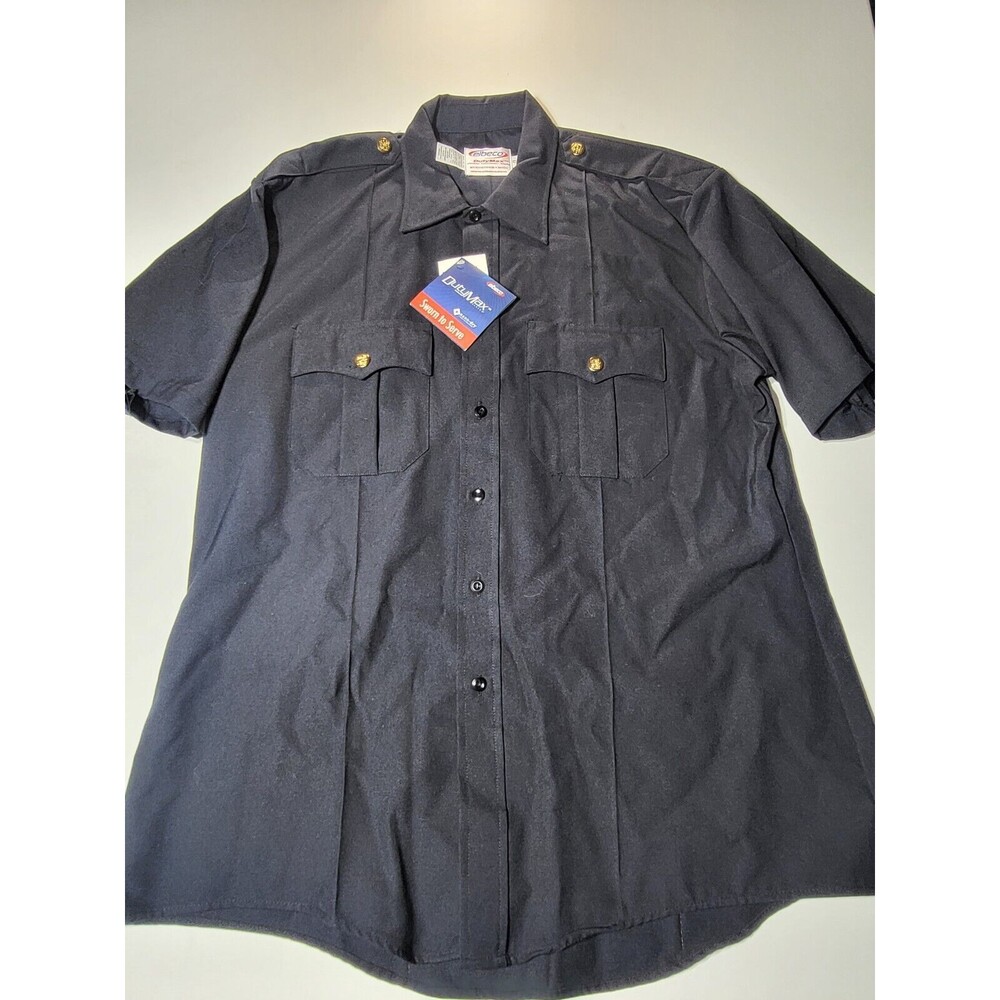 Elbeco Duty Max Short Sleeve Uniform Shirt Size 17 Pd Blue @j1